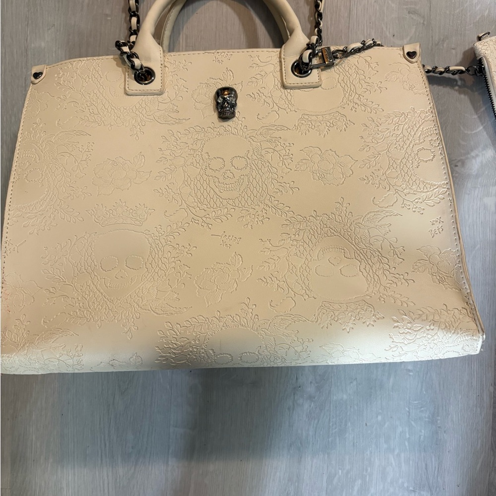 Betsey Johnson Skull Satchel - Picture 2 of 7